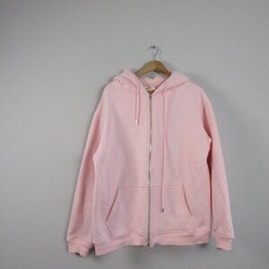 Drmers Club Zip Up Hoodie Jacket Women M Pink Drawstring Cozy Chic Lounge 894